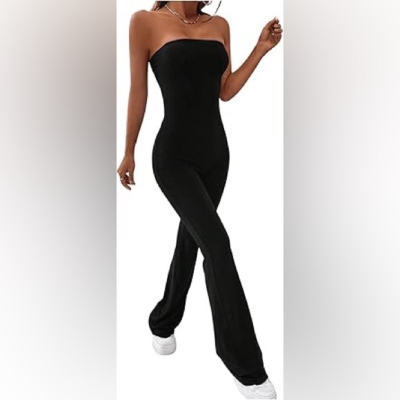 EDIKTED Melina Side Slit Strapless Flare Jumpsuit
, Small - Picture 5 of 15